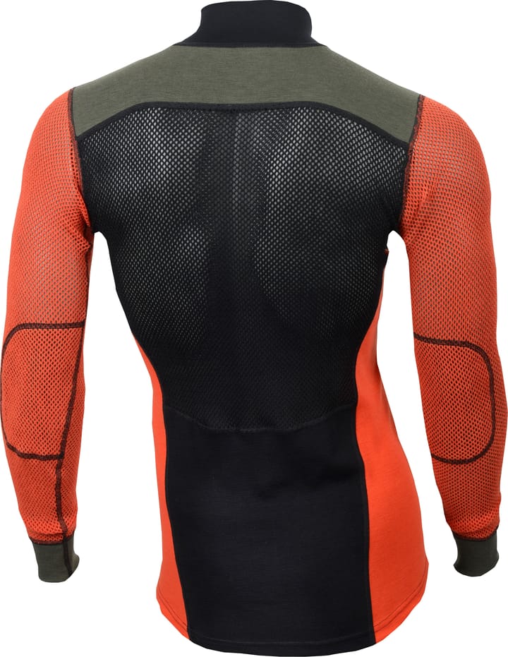 Aclima Men's WoolNet Hybrid Mockneck Jet Black/Poinciana/Olive Night Aclima Aclima Men's WoolNet Hybrid Mockneck Jet Black/Poinciana/Olive Night Aclima