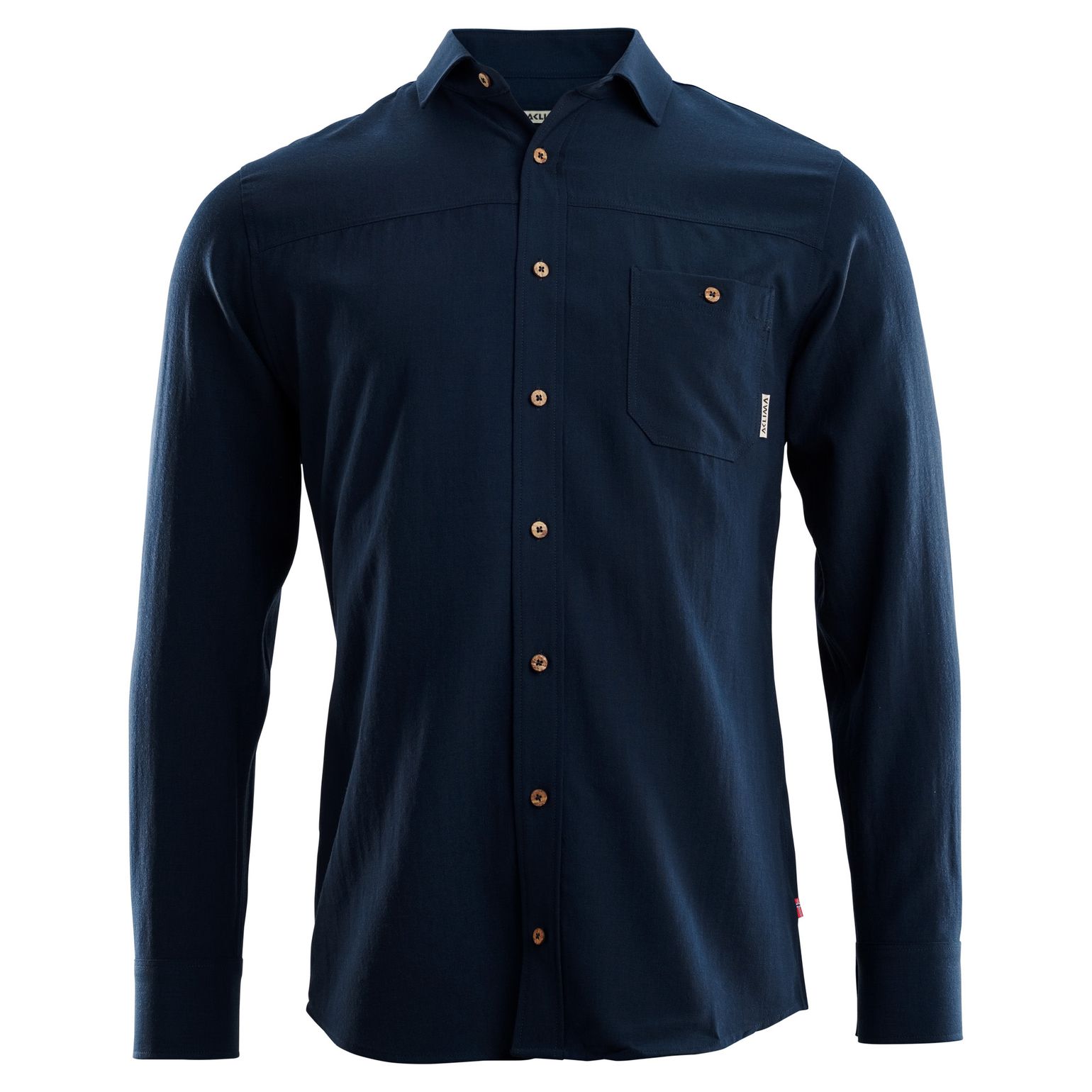 Aclima LeisureWool Woven Wool Shirt Man Navy Blazer
