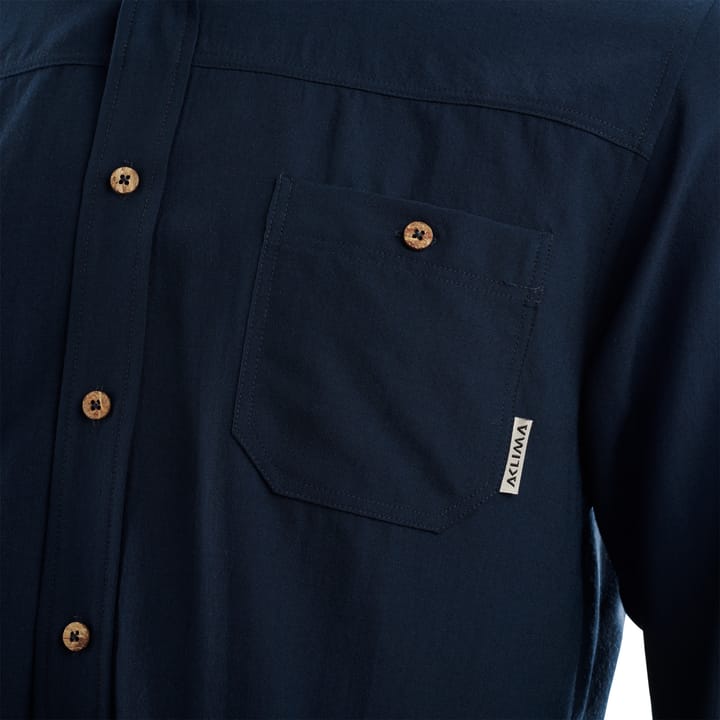 LeisureWool Woven Wool Shirt Man Navy Blazer Aclima