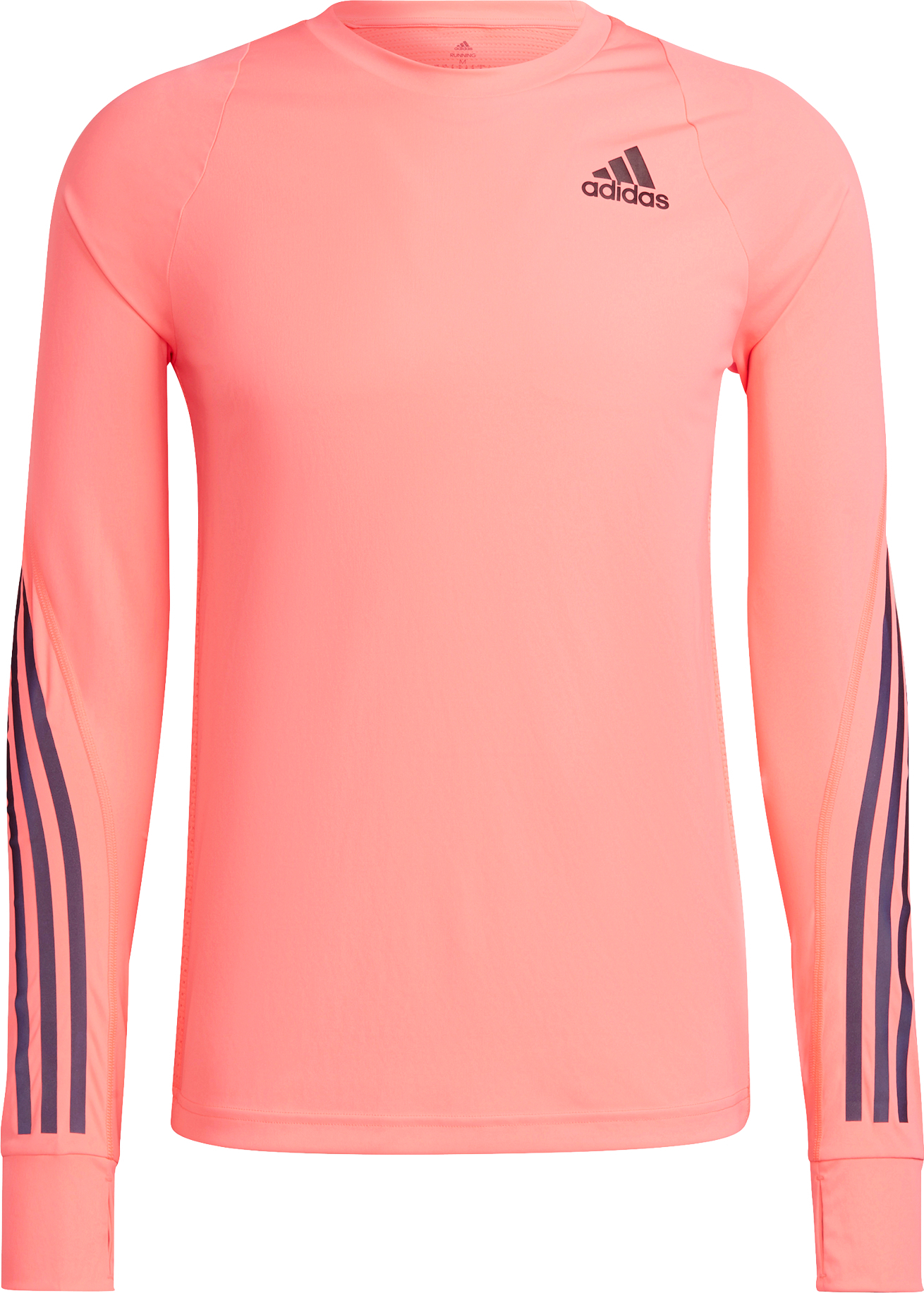 Men’s Run Icon Full Reflective 3-Stripes LS Tee Acid Red