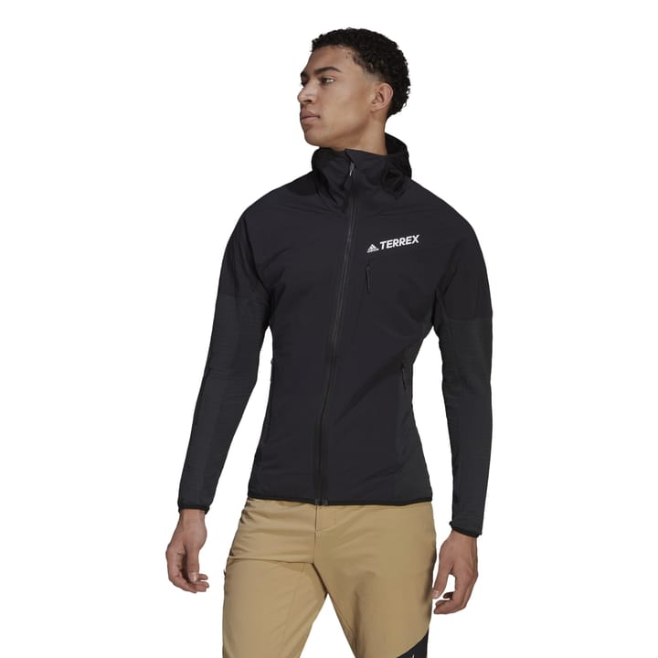 Men's Techrock Flooce Wind Hooded Jacket Shoblu/Black Adidas