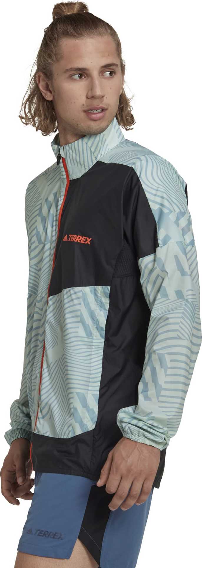 Men's Terrex Trail Running Printed Wind Jacket Lingrn/Maggre Adidas