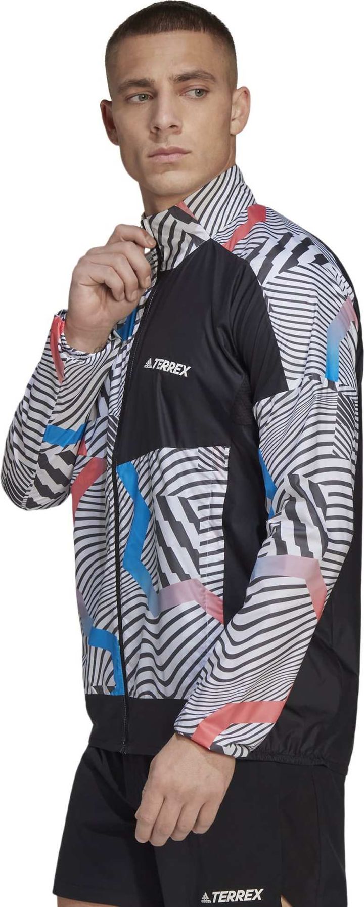 Adidas Men's Terrex Trail Running Printed Wind Jacket White/Black Adidas Adidas Men's Terrex Trail Running Printed Wind Jacket White/Black Adidas