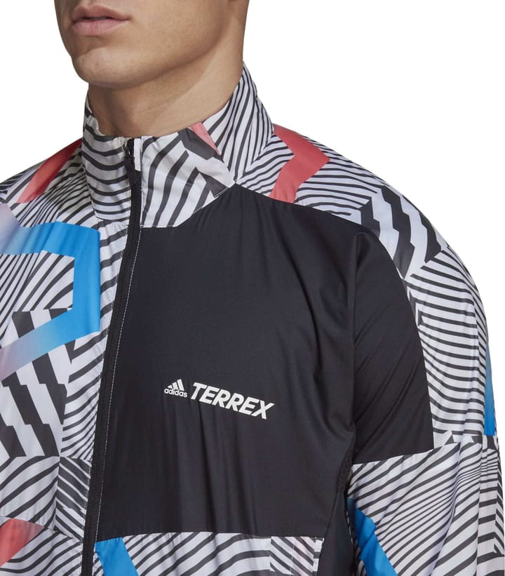 Adidas Men's Terrex Trail Running Printed Wind Jacket White/Black Adidas