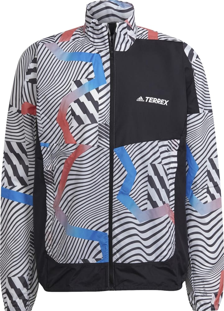 Adidas Men's Terrex Trail Running Printed Wind Jacket White/Black Adidas Adidas Men's Terrex Trail Running Printed Wind Jacket White/Black Adidas