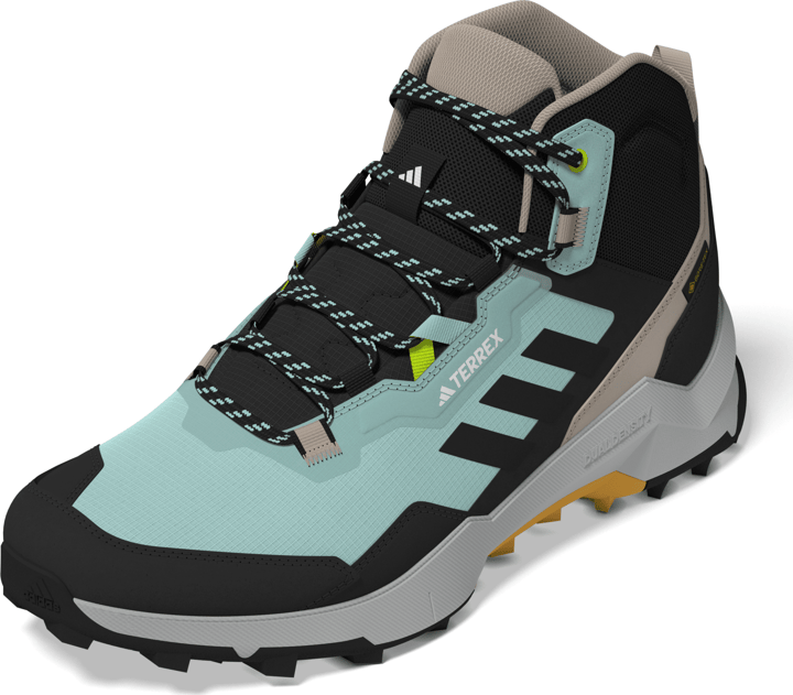 Adidas Unisex TERREX AX4 Mid GORE-TEX Hiking Shoes Semi Flash Aqua/Core Black/Preloved Yellow Adidas