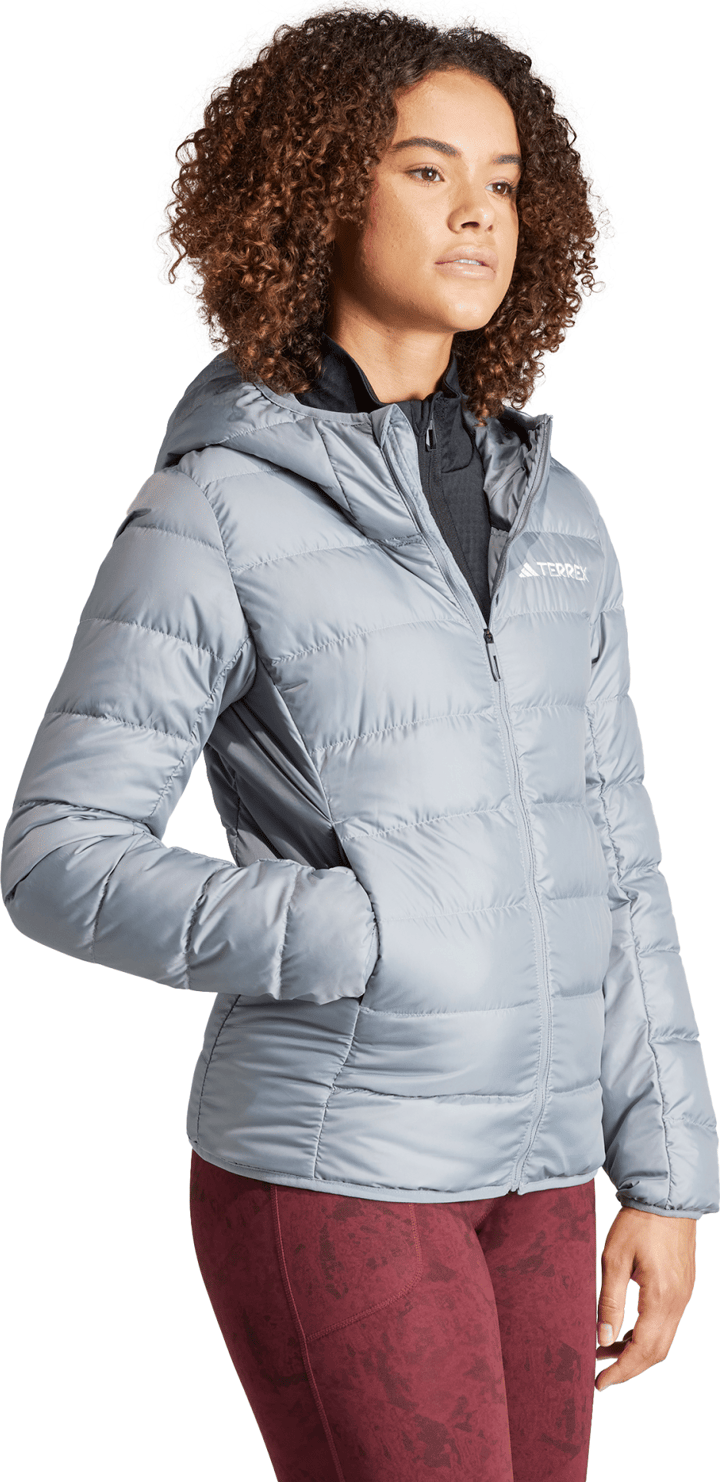 Adidas Women's Terrex Multi Light Down Hooded Jacket Grey Adidas