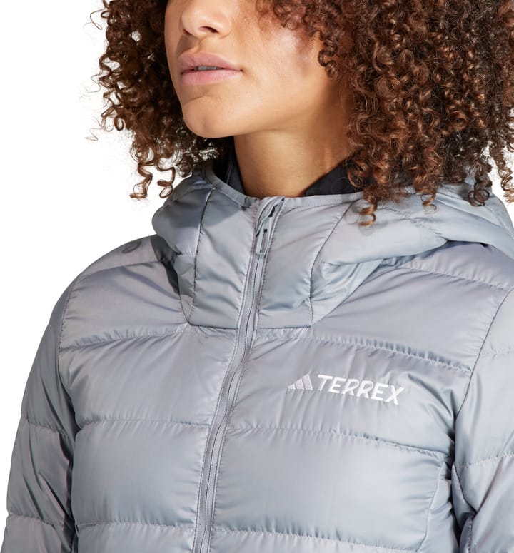 Adidas Women's Terrex Multi Light Down Hooded Jacket Grey Adidas