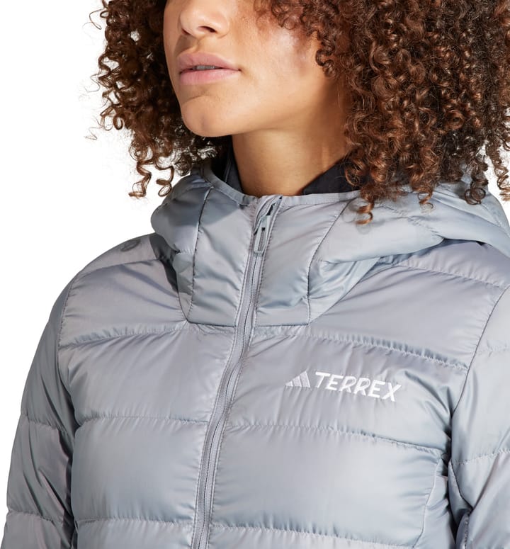 Women's Terrex Multi Light Down Hooded Jacket Grey Adidas