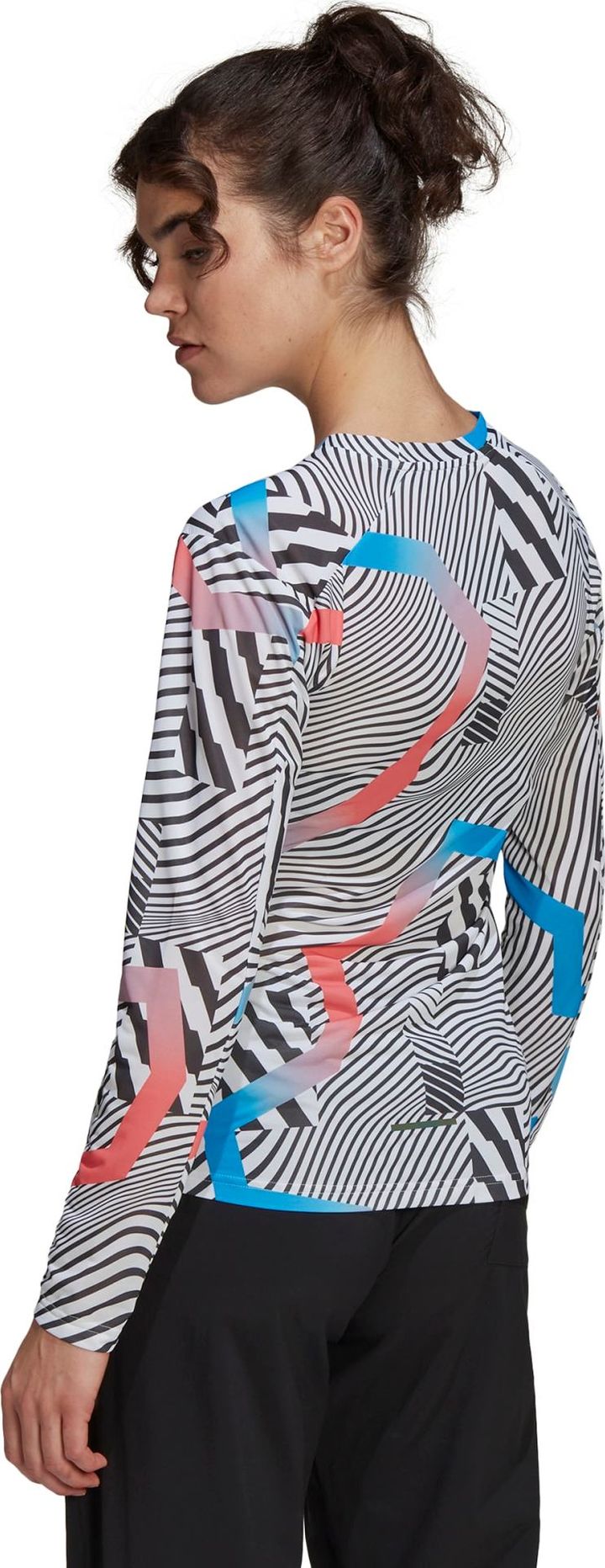 Adidas Women's Terrex Primeblue Trail Graphic LS Top Black/White Adidas