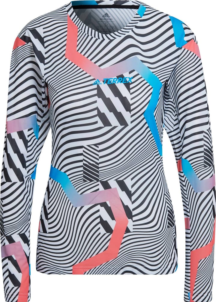 Adidas Women's Terrex Primeblue Trail Graphic LS Top Black/White Adidas