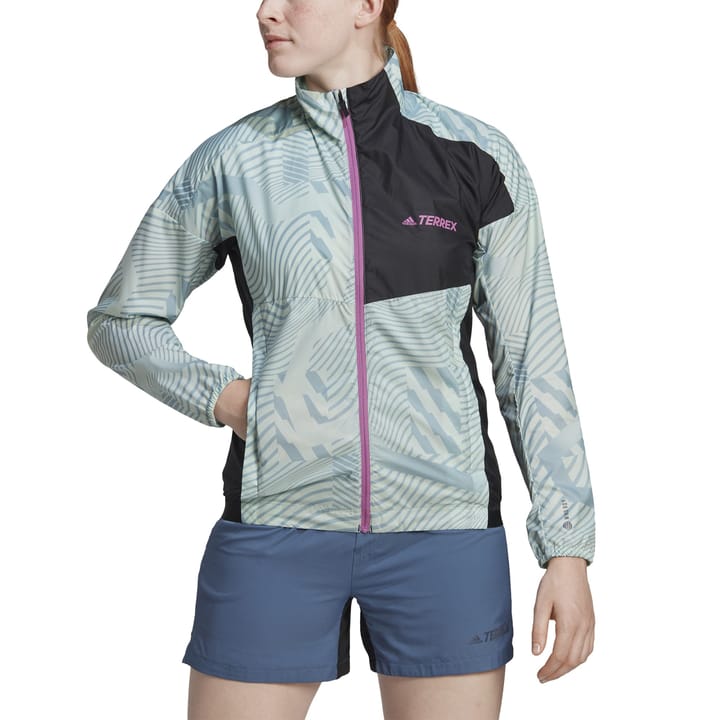 Women's Terrex Trail Running Printed Wind Jacket LINGRN/MAGGRE Adidas
