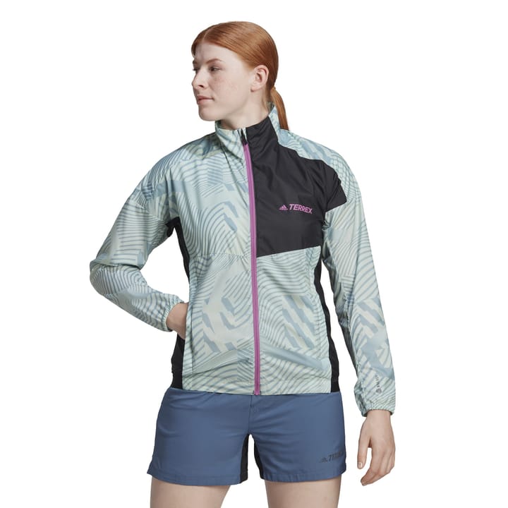 Women's Terrex Trail Running Printed Wind Jacket LINGRN/MAGGRE Adidas