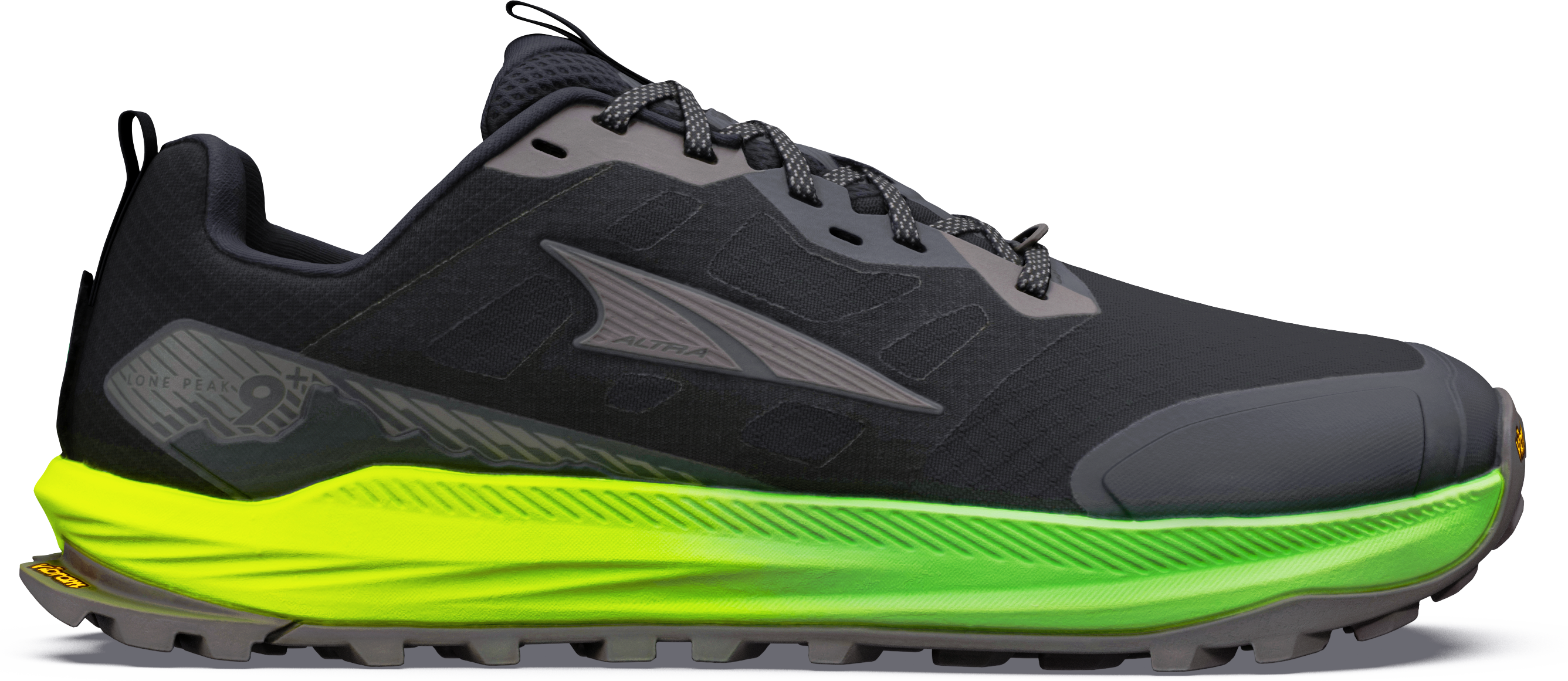 Altra Men's Lone Peak 9+ Black/Dark Gull Grey/Green Gecko