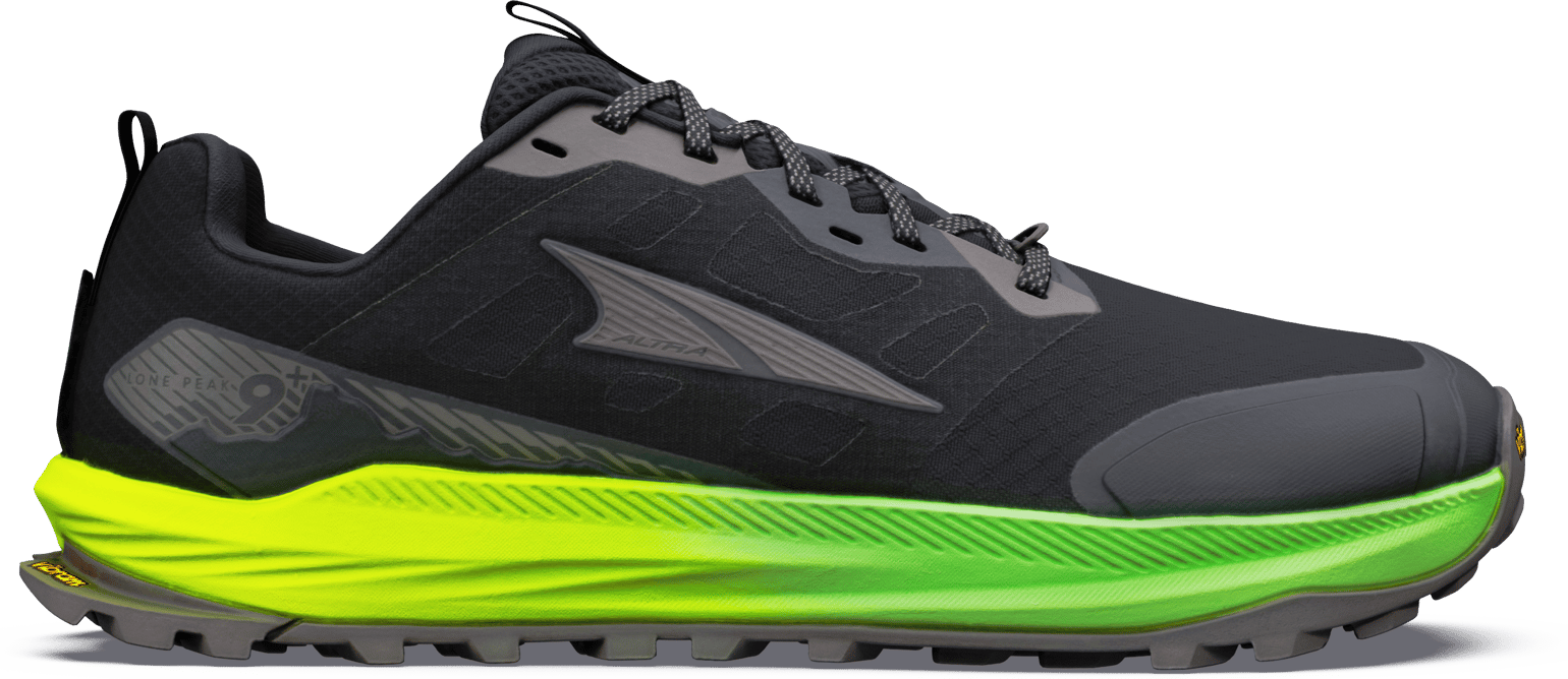 Altra Men's Lone Peak 9+ Black/Dark Gull Grey/Green Gecko