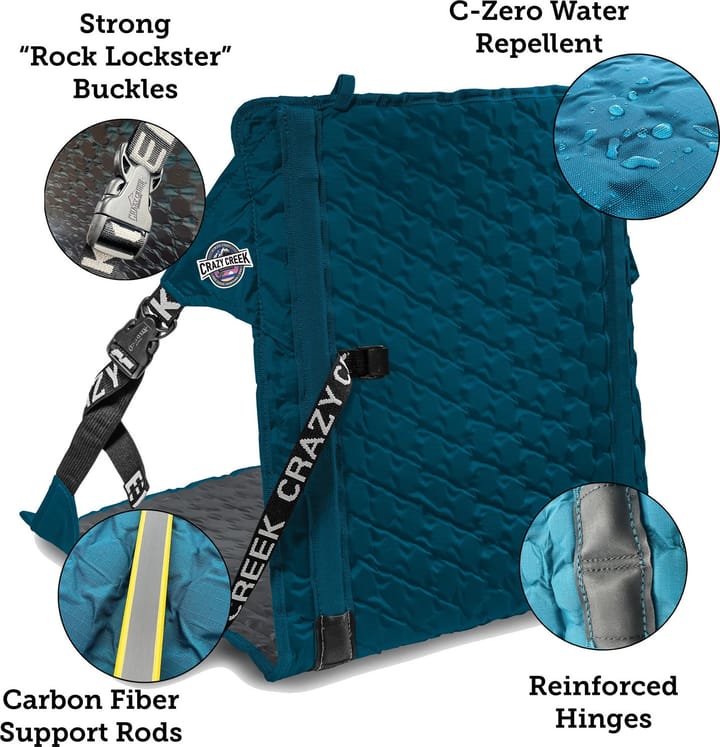 Crazy Creek Hex 2.0 Original Chair Aleutian Blue / Slate Grey Crazy Creek