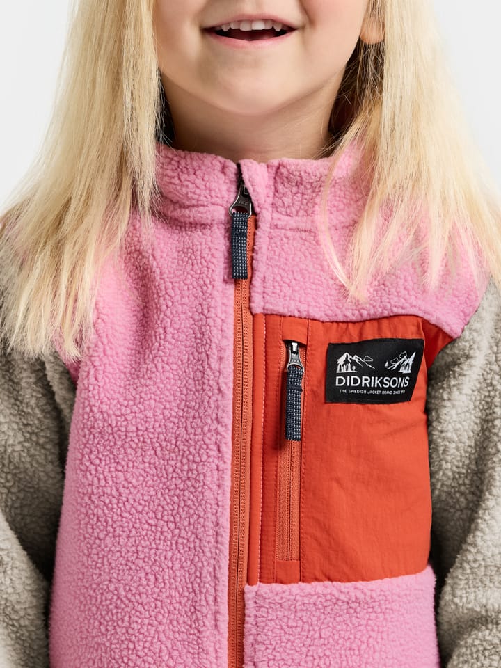 Didriksons Kids' Anten Full Zip Light Heather Pink Didriksons
