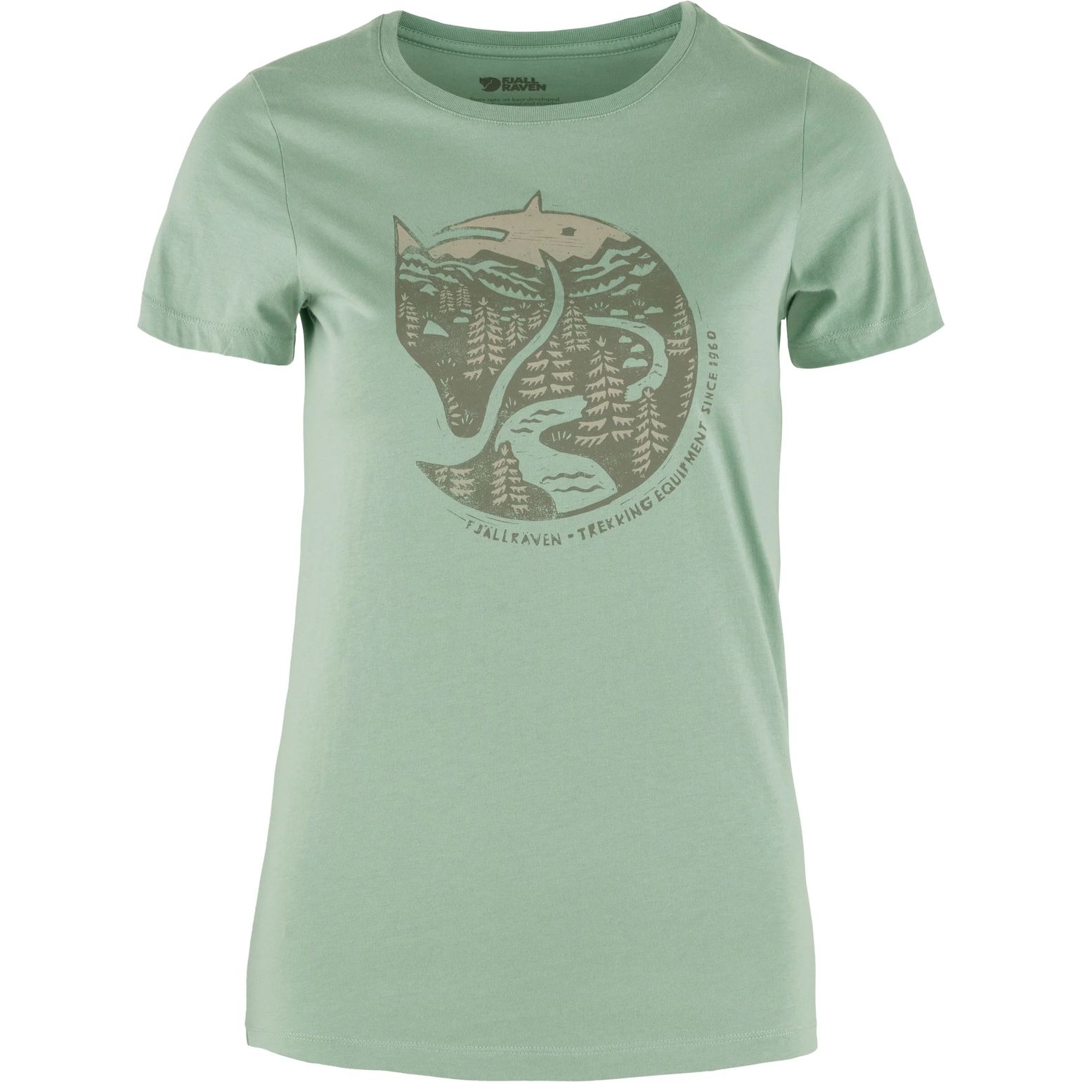 Fjällräven Women's Arctic Fox Print T-shirt Misty Green