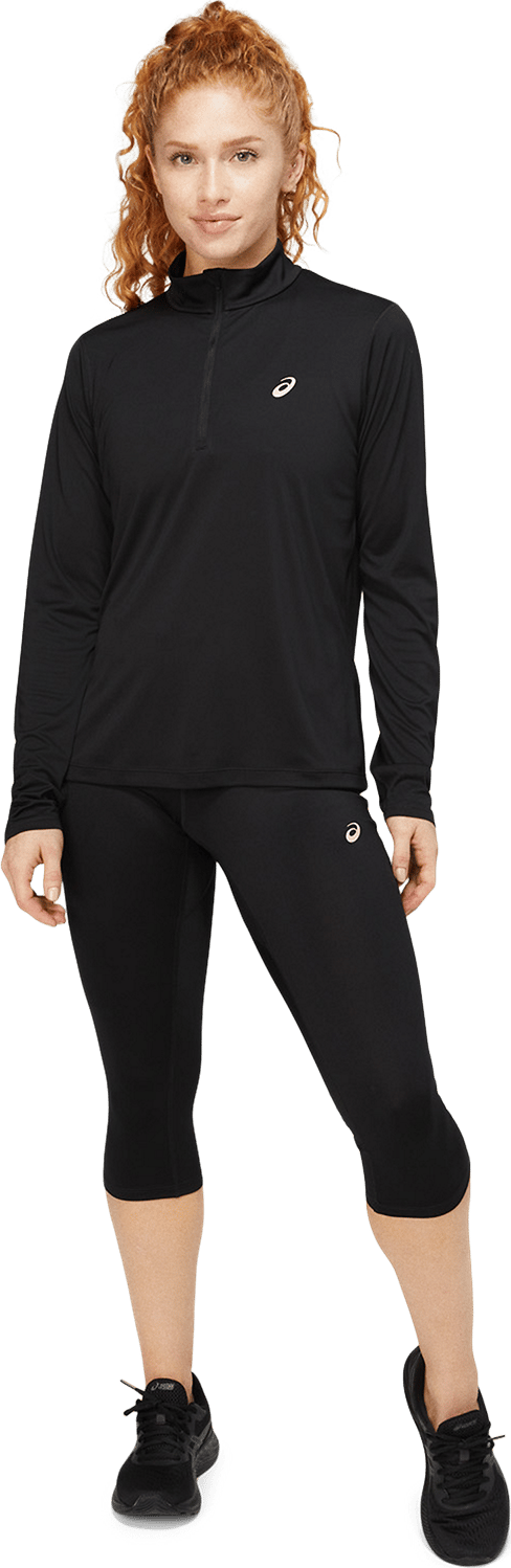 Women's Core Long Sleeve 1/2 Zip Top Performance Black Asics