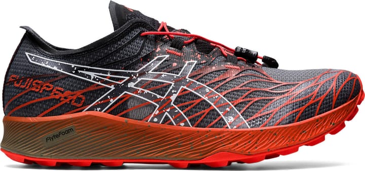 Asics Men's FujiSpeed Black/Cherry Tomato Asics Asics Men's FujiSpeed Black/Cherry Tomato Asics