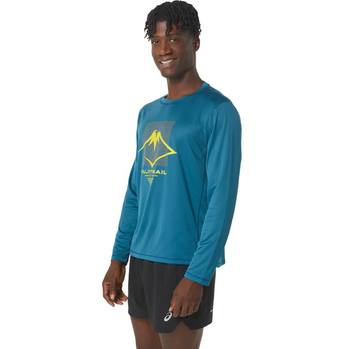 Asics Men's Fujitrail Logo Long Sleeve Top Ink Teal Asics