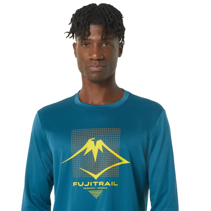 Asics Men's Fujitrail Logo Long Sleeve Top Ink Teal Asics