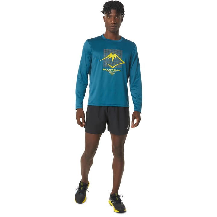 Asics Men's Fujitrail Logo Long Sleeve Top Ink Teal Asics