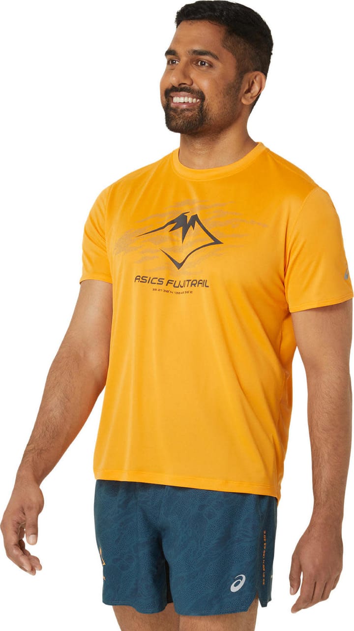 Asics Men's Fujitrail Logo Short Sleeve Top Fellow Yellow/Lichen Green/Graphite Grey Asics