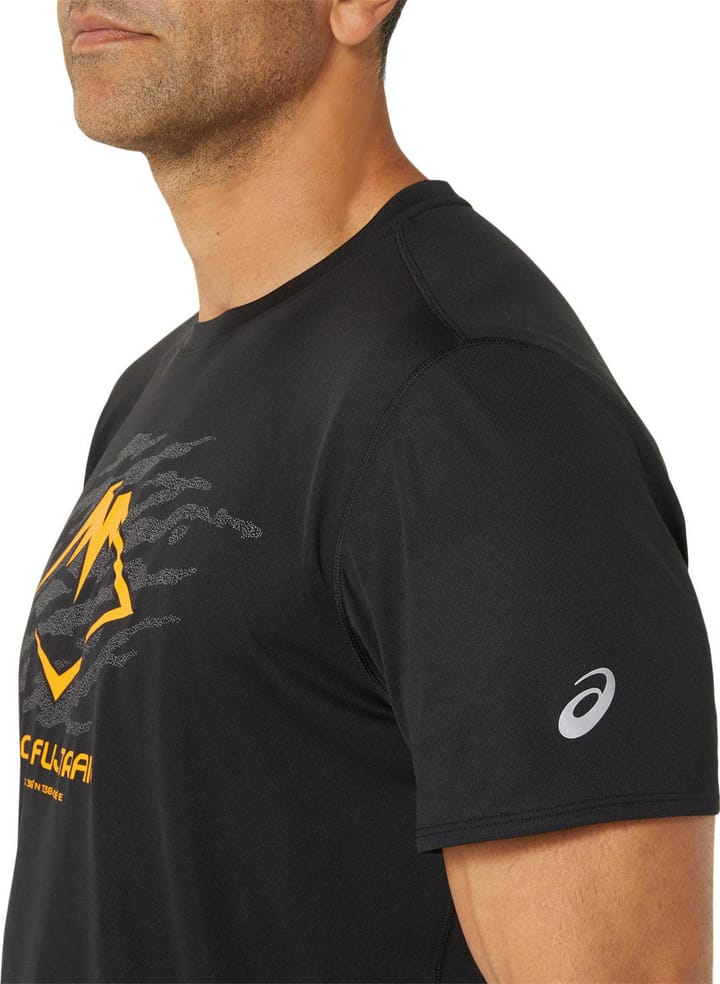 Asics Men's Fujitrail Logo Short Sleeve Top Performance Black/Carbon/Fellow Yellow Asics