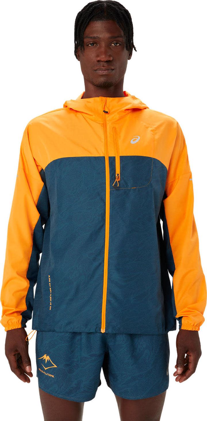 Asics Men's Fujitrail Packable Windbreaker Fellow Yellow/Magnetic Blue Asics