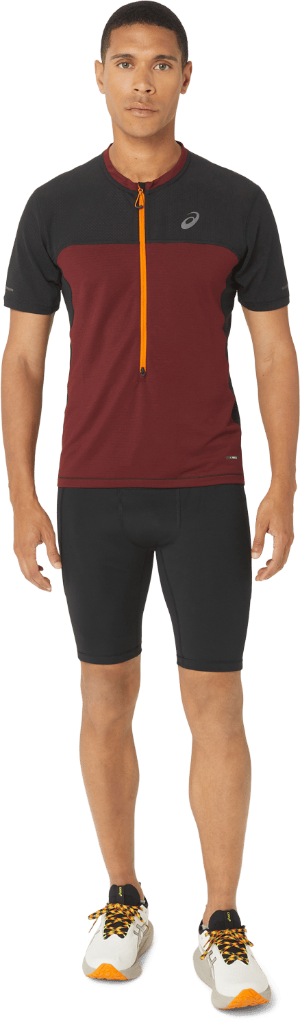 Asics Men's Fujitrail Short Sleeve Top Antique Red/Performance Black Asics