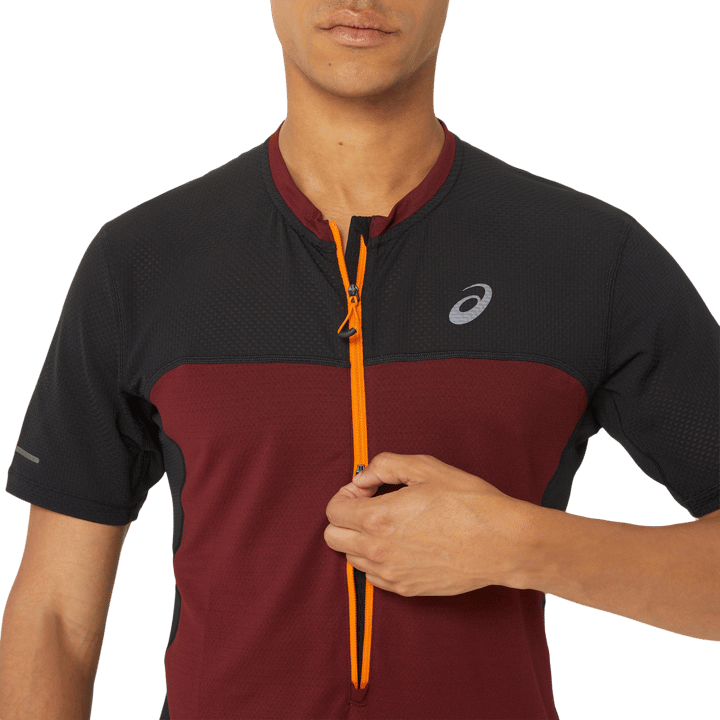 Asics Men's Fujitrail Short Sleeve Top Antique Red/Performance Black Asics