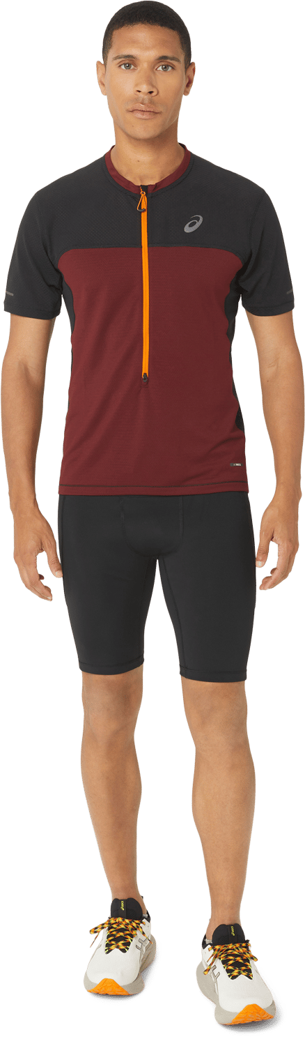 Men's Fujitrail Short Sleeve Top Antique Red/Performance Black Asics