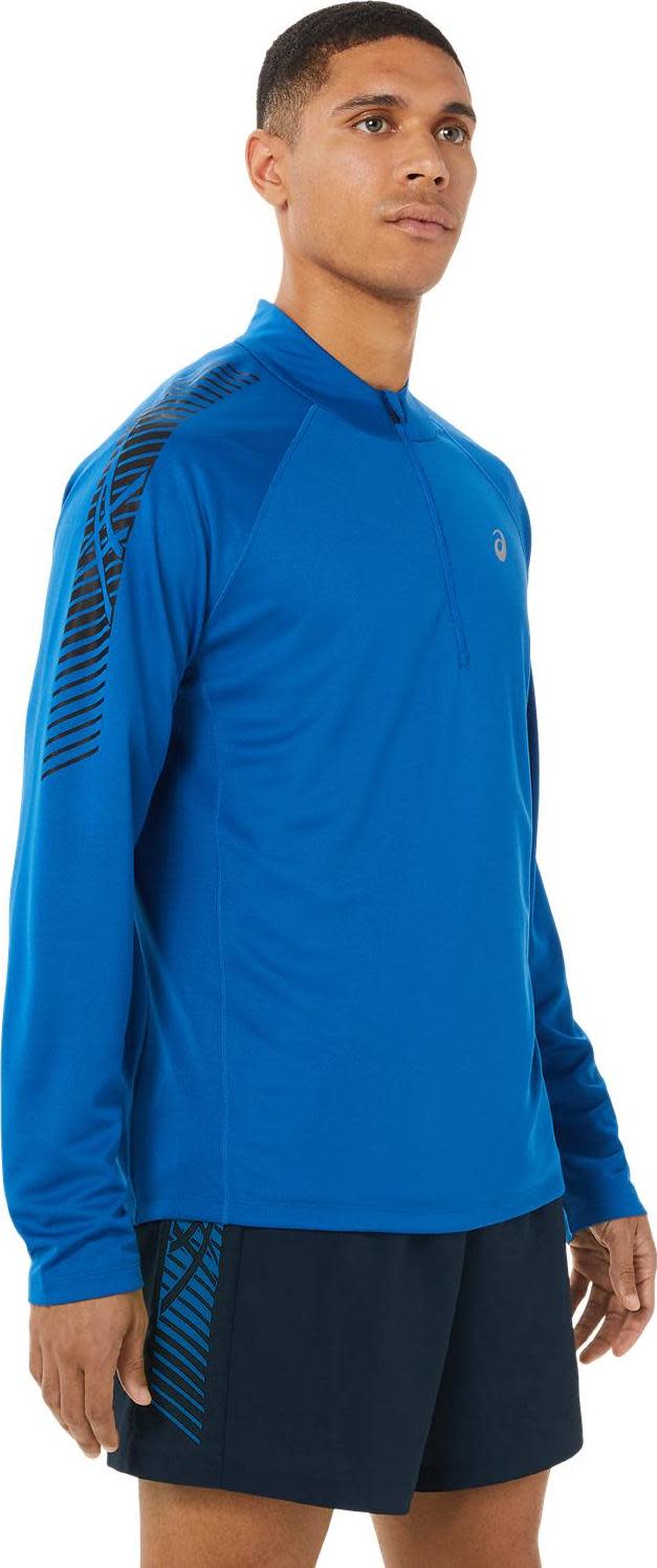 Asics Men's Icon LS 1/2 Zip Lake Drive/Performance Black Asics