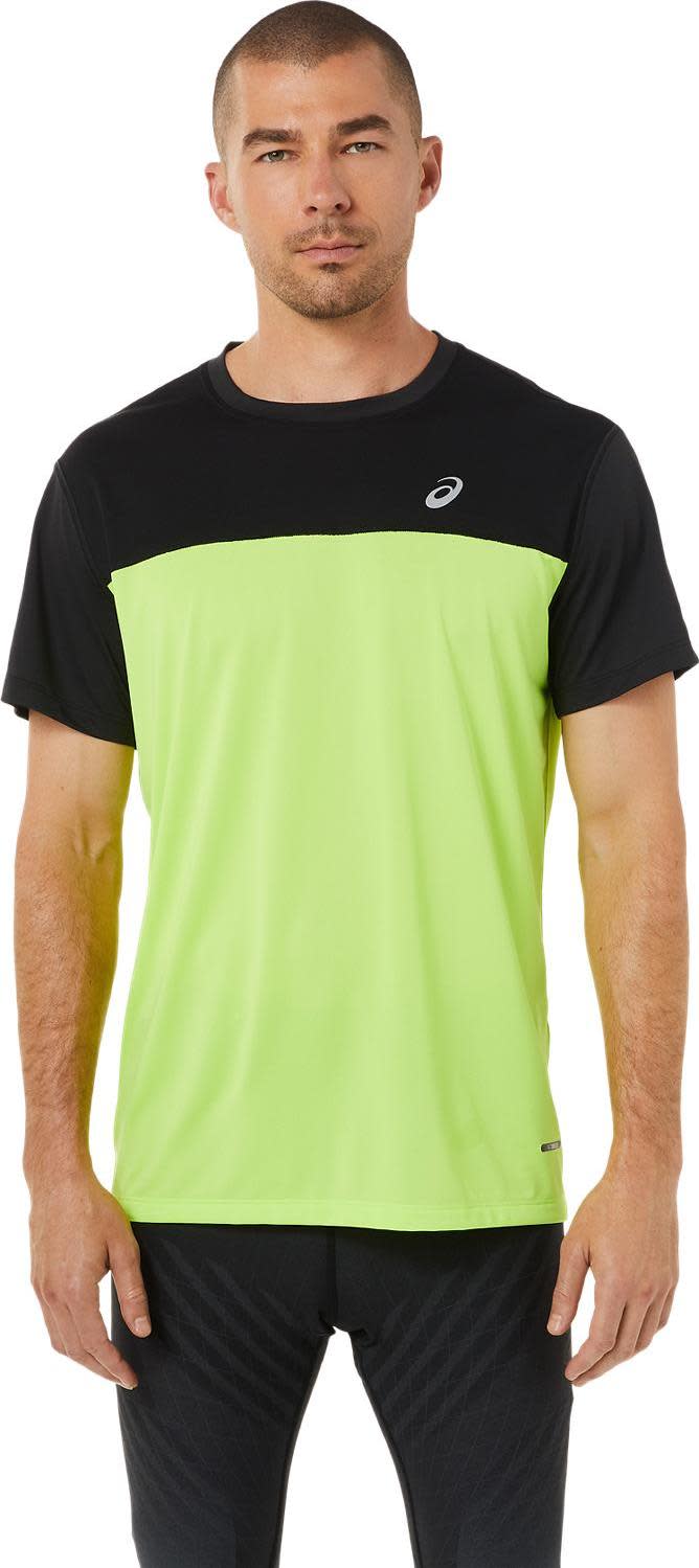 Asics Men's Race SS Top Performance Black/Hazard Green Asics