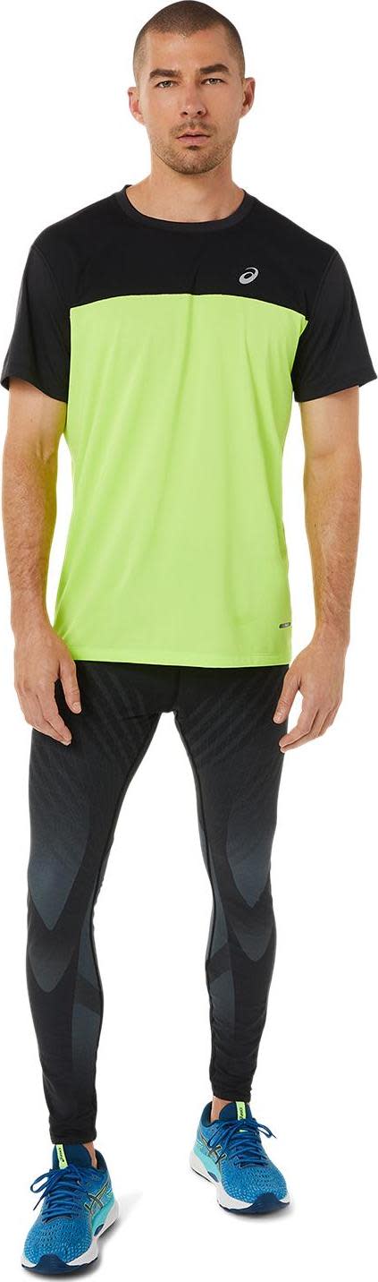 Men's Race SS Top PERFORMANCE BLACK/HAZARD GREEN Asics