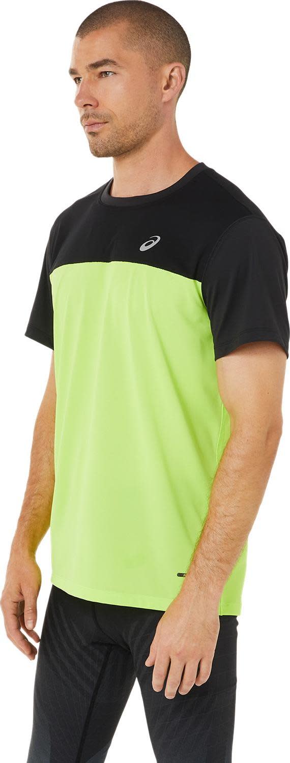 Men's Race SS Top PERFORMANCE BLACK/HAZARD GREEN Asics