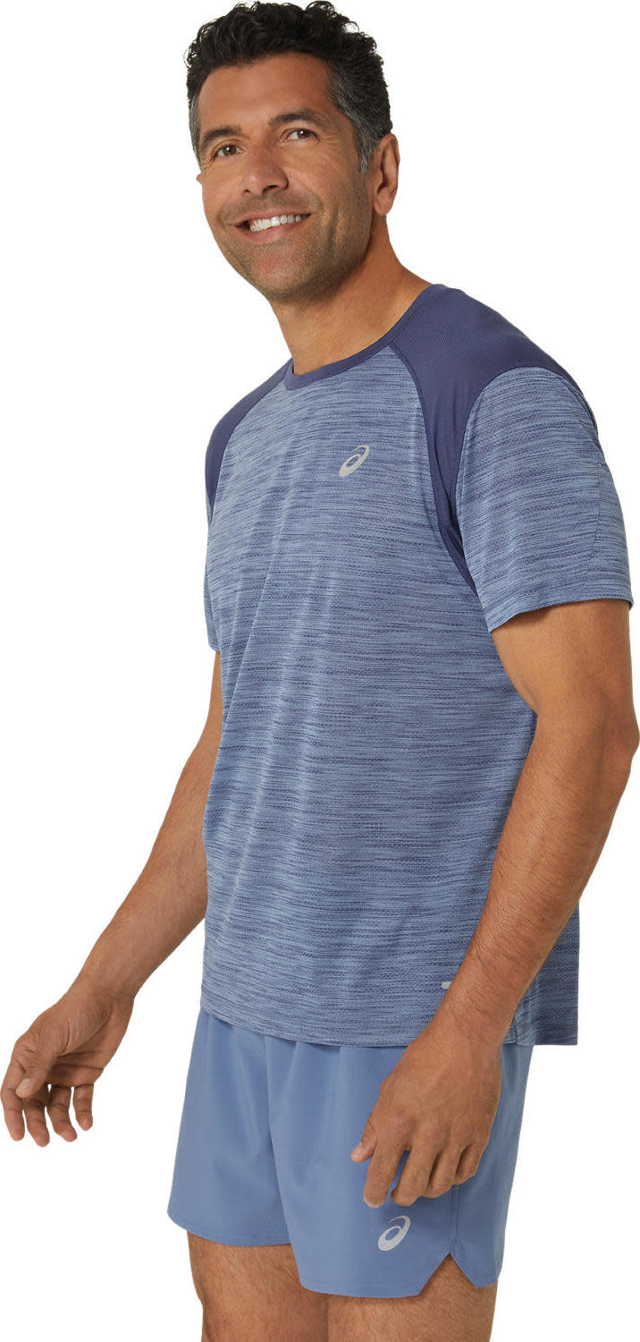 Asics Men's Road Short Sleeve Top Denim Blue/Thunder Blue Asics