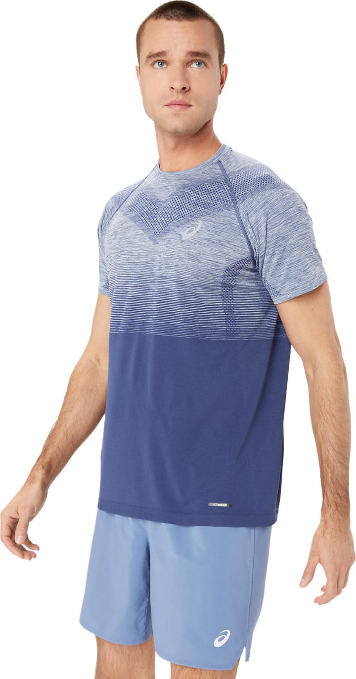 Asics Men's Seamless SS Top Denim Blue/Thunder Blue Asics