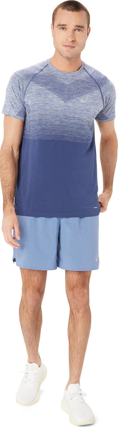 Asics Men's Seamless SS Top Denim Blue/Thunder Blue Asics