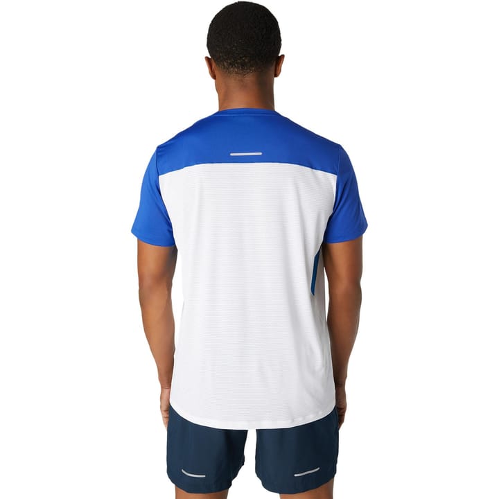 Asics Men's Race Short Sleeve Top Brilliant White/Monaco Blue Asics Asics Men's Race Short Sleeve Top Brilliant White/Monaco Blue Asics