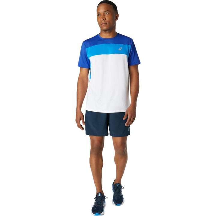 Men's Race Short Sleeve Top Brilliant White/Monaco Blue Asics