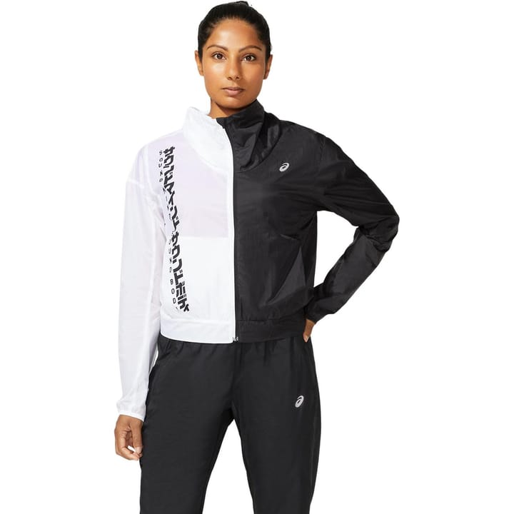 Women's SMSB Run Jacket PERFORMANCE BLACK/BRILLIANT WHITE Asics