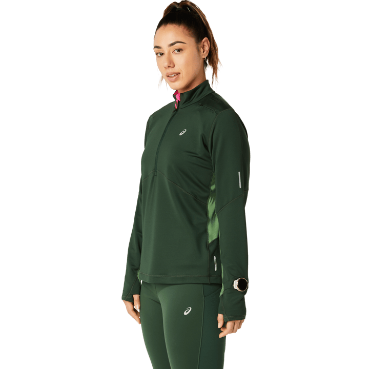 Asics Women's Winter Run 1/2 Zip Mid Layer Rain Forest/Cedar Green Asics