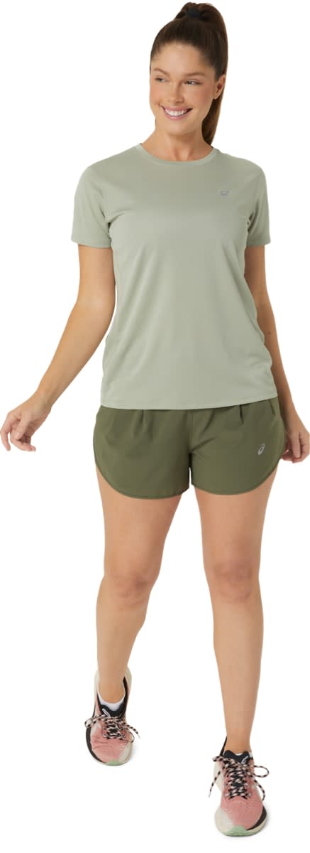 Asics Women's Core Short Sleeve Top Olive Grey Asics