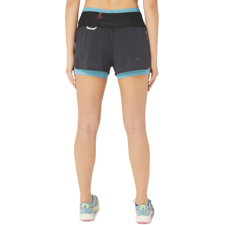 Asics Women's Fujitrail 2-N-1 Short Performance Black/Gris Blue Asics Asics Women's Fujitrail 2-N-1 Short Performance Black/Gris Blue Asics