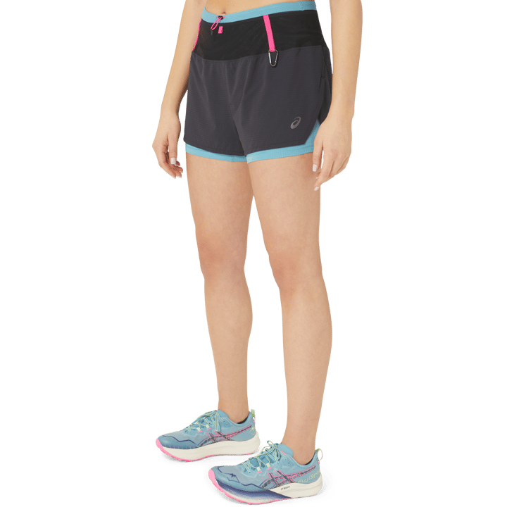 Asics Women's Fujitrail 2-N-1 Short Performance Black/Gris Blue Asics Asics Women's Fujitrail 2-N-1 Short Performance Black/Gris Blue Asics
