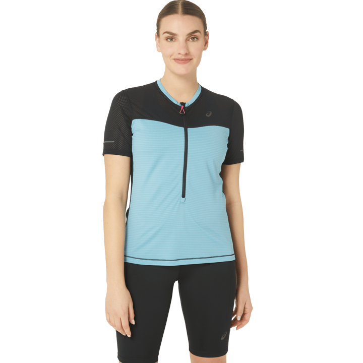 Asics Women's Fujitrail Short Sleeve Top Performance Black/Gris Blue Asics