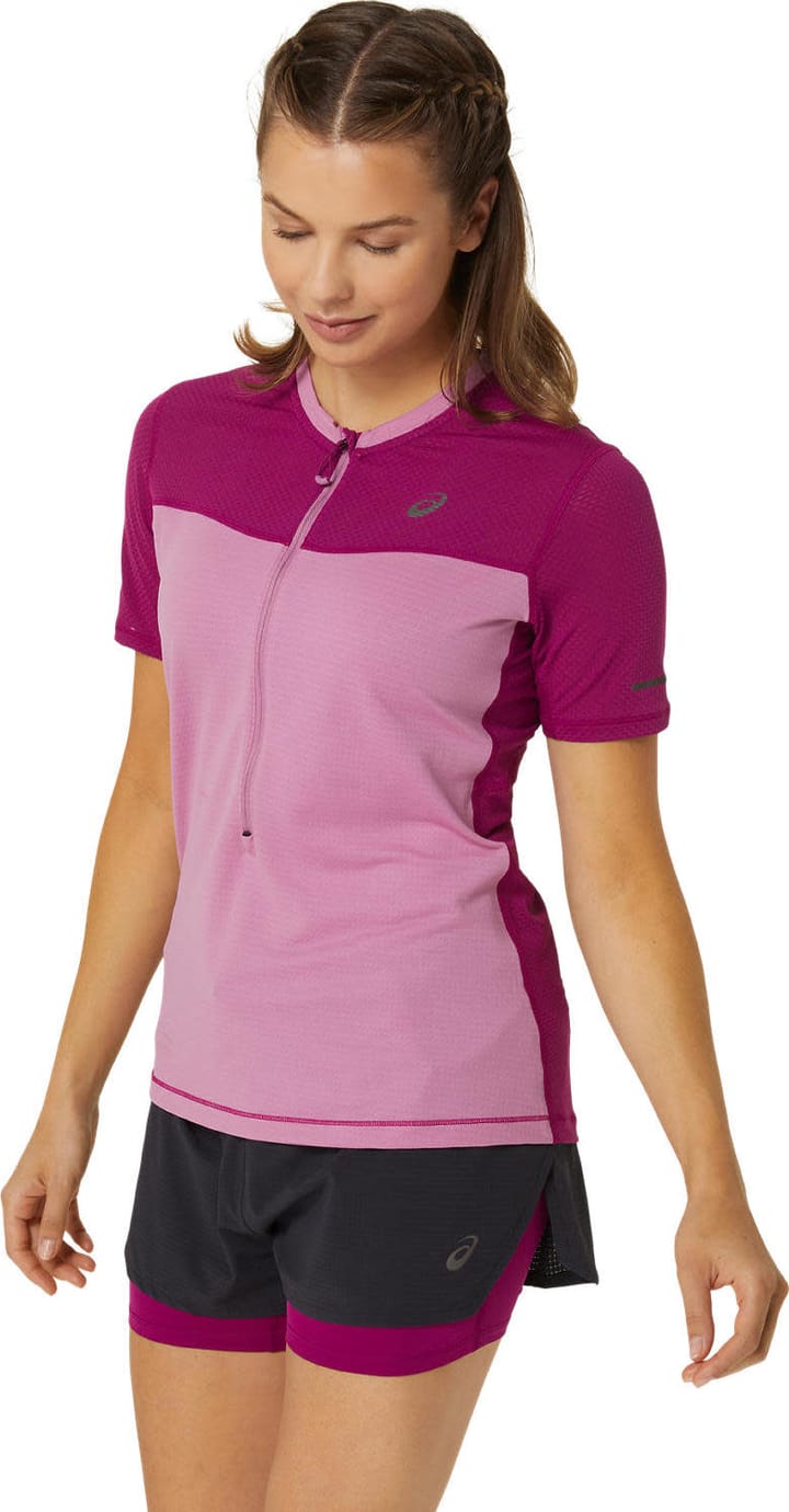 Asics Women's Fujitrail Short Sleeve Top Soft Berry/Blackberry Asics