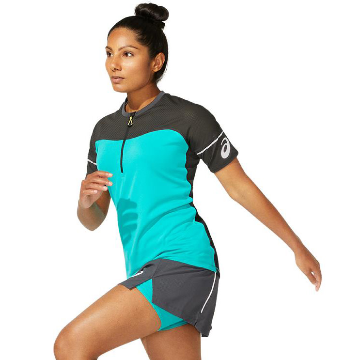 Asics Women's Fujitrail Top Baltic Jewel Lyhythihainen treenipaita XS